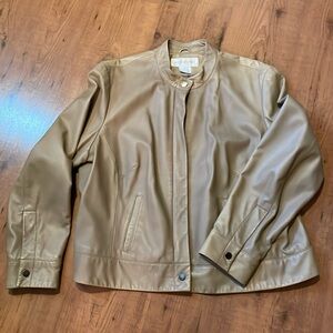 Jones New York tan leather jacket.